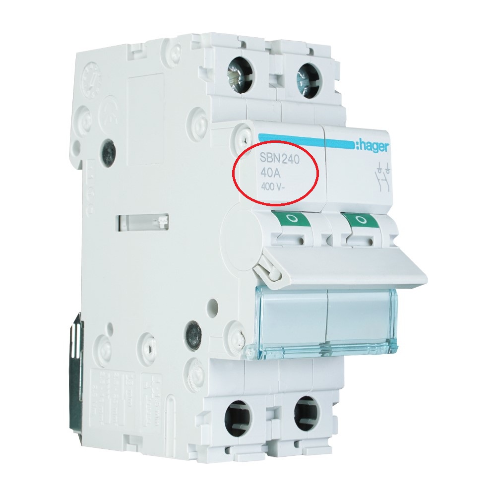 1 fase met ampère gemarkeerd