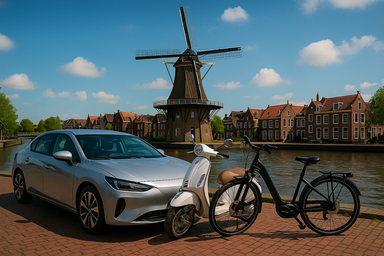 EV laadpalen and pev with dutch background