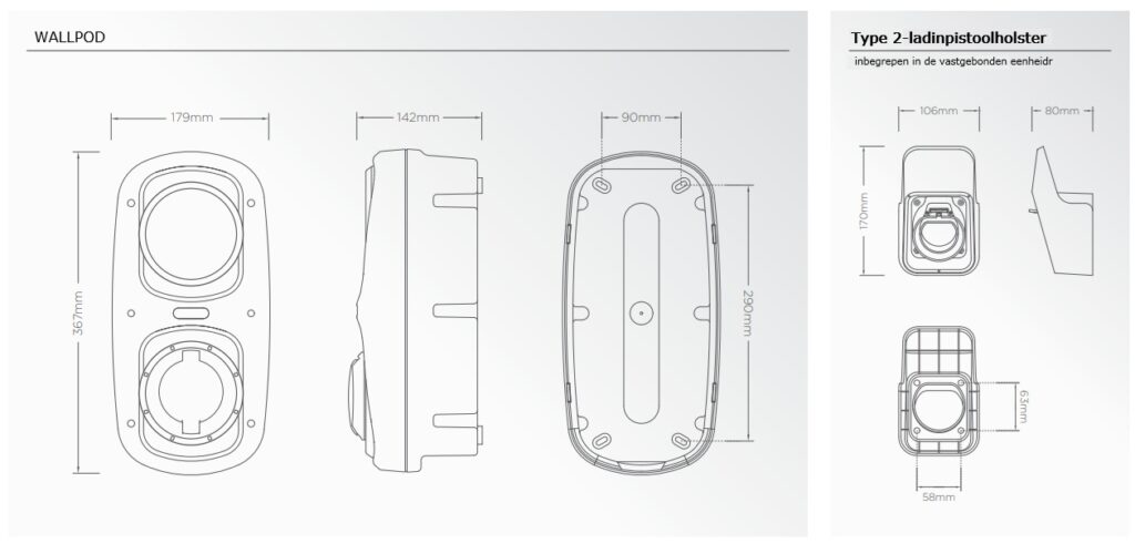 rolec wallpod rolec4020g technische specificatie tekening