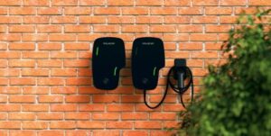 rolec zura home charging ranges on brick wall